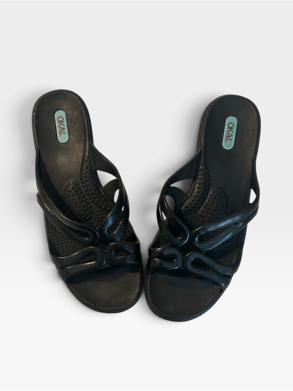 OKA b. Black Strappy Sandals M  (7-8)